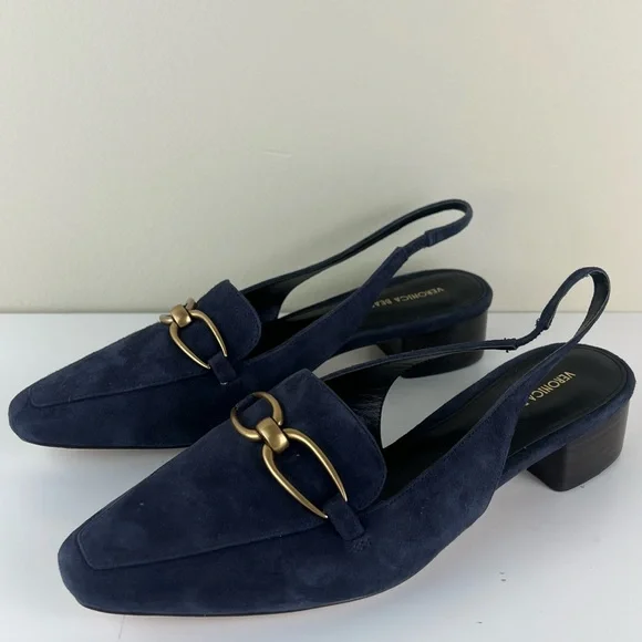 VERONICA BEARD BLUE SUEDE SLINGBACK SANDALS - Picture 8 of 11